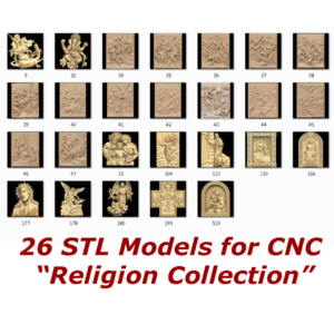 26 3d STL Models - "Religion Collection" for CNC