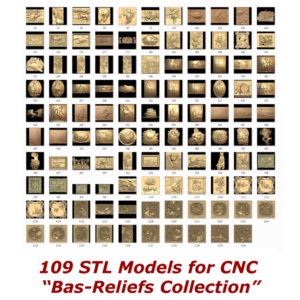 109 3d STL Models - "Bas-Relief Collection" for CNC and 3d Printers