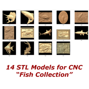 14 3d STL Models - "Fish Collection" for CNC