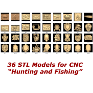 36 3d STL Models - "Hunting and Fishing" for CNC