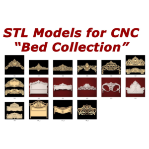 NEW! 16 3d STL Models - "Bed Collection" for CNC