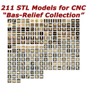 NEW 211 3d STL Models - "Bas-Relief Collection" for CNC